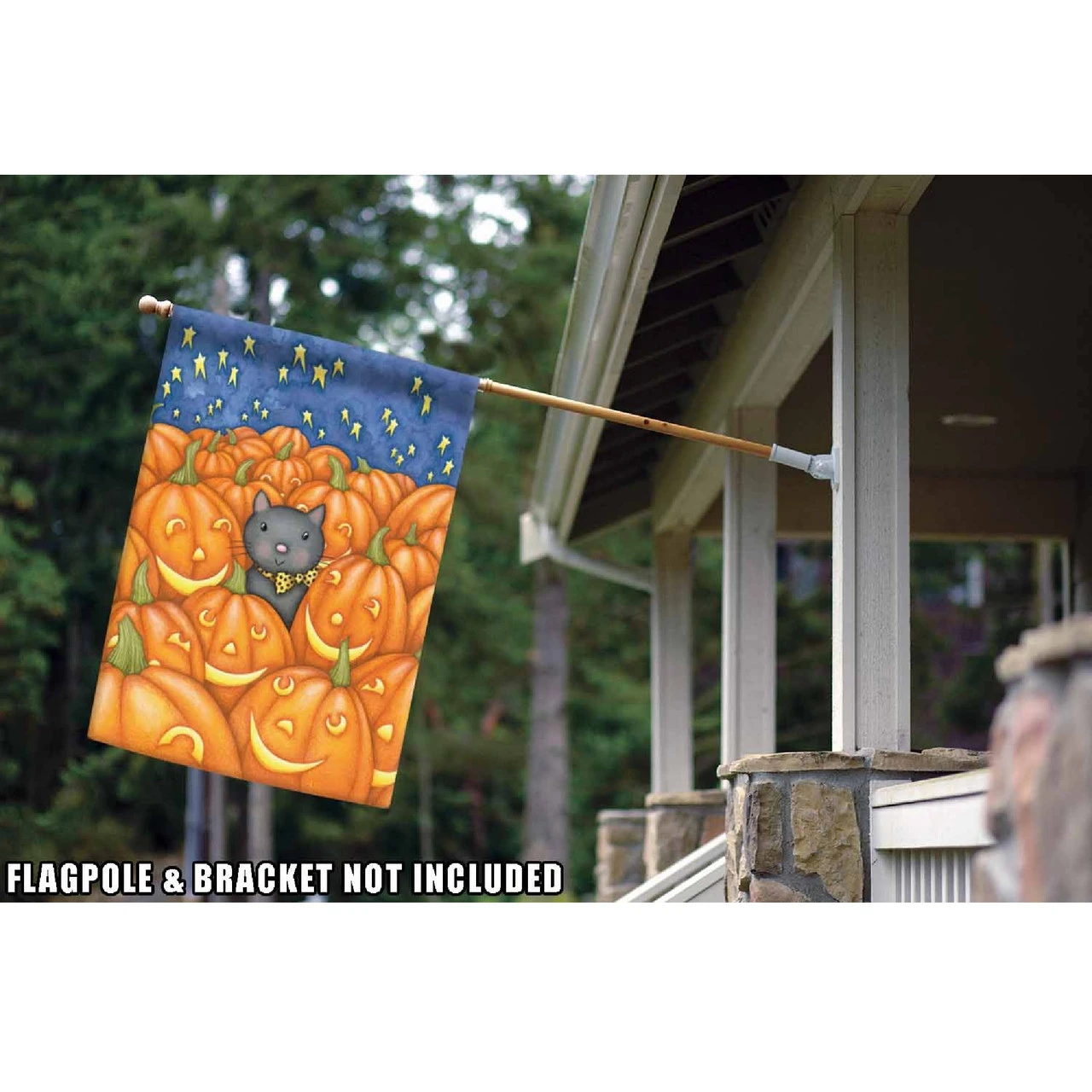 Peekaboo Cat With Pumpkin Outdoor House Flag 40" X 28" 2 Peekaboo Cat With Pumpkin Outdoor House Flag 40" X 28" - Image 2