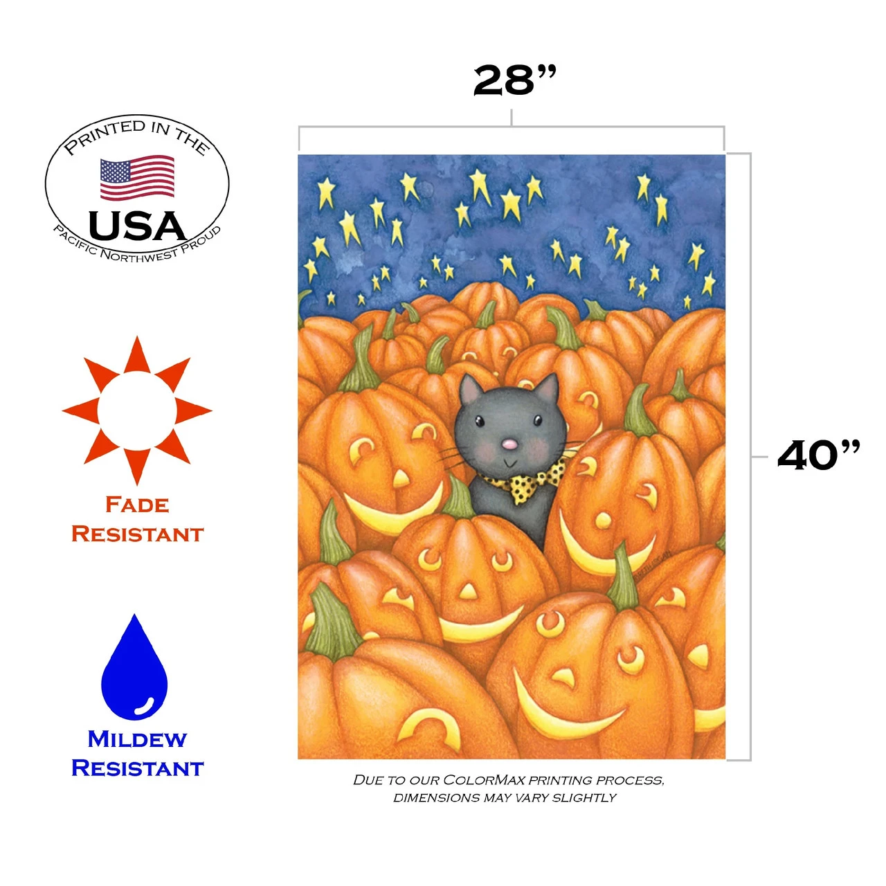 Peekaboo Cat With Pumpkin Outdoor House Flag 40" X 28" 3 Peekaboo Cat With Pumpkin Outdoor House Flag 40" X 28" - Image 3