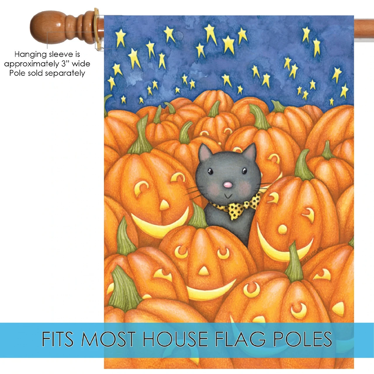 Peekaboo Cat With Pumpkin Outdoor House Flag 40" X 28" 5 Peekaboo Cat With Pumpkin Outdoor House Flag 40" X 28" - Image 5