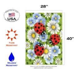 Flowers And Ladybugs Outdoor House Flag 40" X 28" -PatioVibe Shop dtol101153 3 64725.1682371207