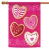 Heart Cookies Outdoor House Flag 40" X 28"