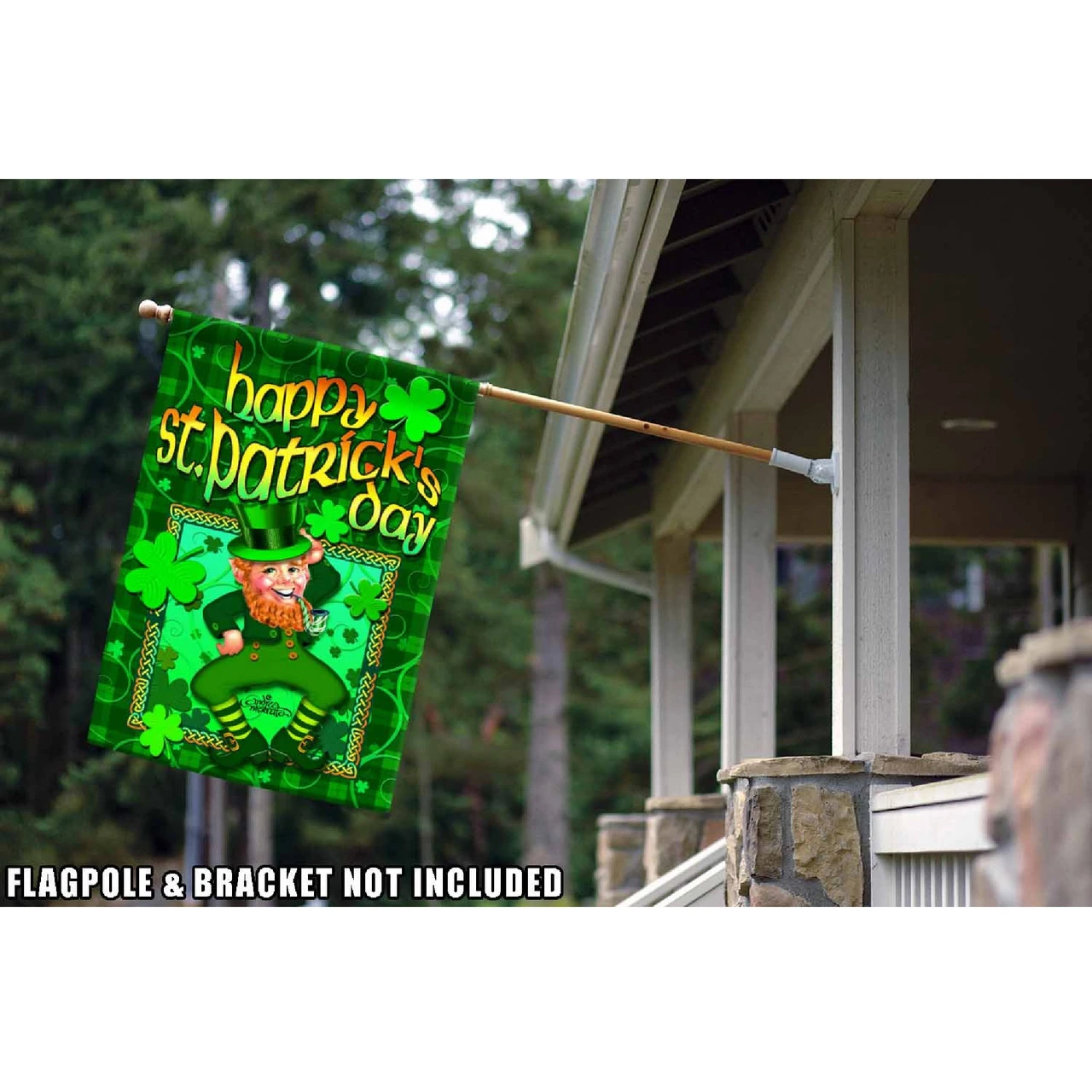 Happy Leprechaun St. Patrick's Day Outdoor House Flag 40" X 28" 2 Happy Leprechaun St. Patrick's Day Outdoor House Flag 40" X 28" - Image 2