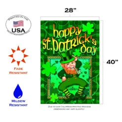 Happy Leprechaun St. Patrick's Day Outdoor House Flag 40" X 28" 7 Happy Leprechaun St. Patrick's Day Outdoor House Flag 40" X 28" -PatioVibe Shop dtol102128 3 84456.1682374458