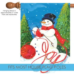 Knitting Christmas Snowman Outdoor House Flag 40" X 28" 9 Knitting Christmas Snowman Outdoor House Flag 40" X 28" -PatioVibe Shop dtol102500 5 86521.1682374510