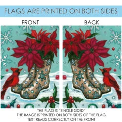 Poinsettia Boots Christmas Outdoor House Flag 40" X 28" -PatioVibe Shop dtol102509 4 34111.1682374475