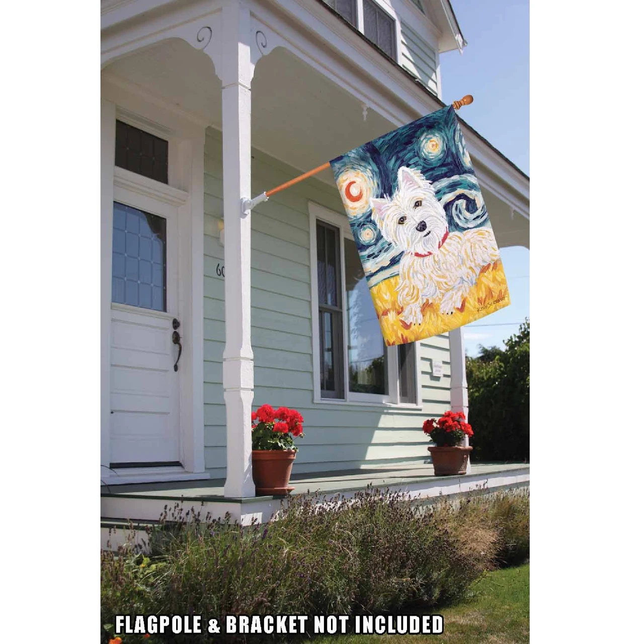 Van Growl Westie Starry Night Outdoor House Flag 40" X 28" 2 Van Growl Westie Starry Night Outdoor House Flag 40" X 28" - Image 2