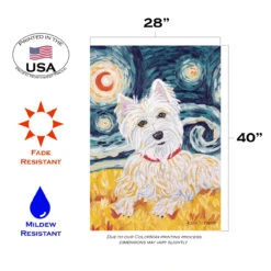 Van Growl Westie Starry Night Outdoor House Flag 40" X 28" 7 Van Growl Westie Starry Night Outdoor House Flag 40" X 28" -PatioVibe Shop dtol102664 3 47734.1682374272