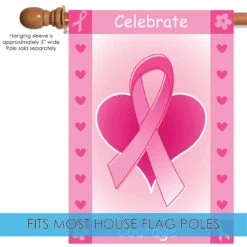 Heart And Ribbon 'Celebrate Courage' Outdoor House Flag 40" X 28" 9 Heart And Ribbon 'Celebrate Courage' Outdoor House Flag 40" X 28" -PatioVibe Shop dtol102666 5 77762.1682374221