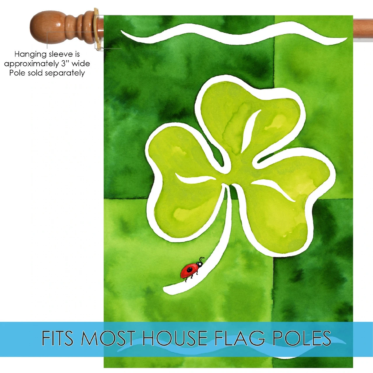 Little Ladybug St. Patrick's Day Outdoor House Flag 40" X 28" 5 Little Ladybug St. Patrick's Day Outdoor House Flag 40" X 28" - Image 5