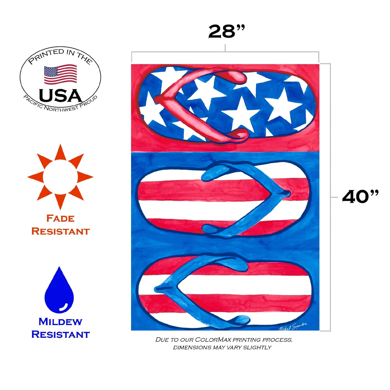 Patriotic Flips Outdoor House Flag 40" X 28" 3 Patriotic Flips Outdoor House Flag 40" X 28" - Image 3