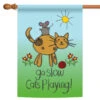 Cat And Mouse 'Go Slow Cats Playing' Outdoor House Flag 40" X 28"