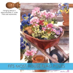 Wheelbarrow And Flowers Outdoor House Flag 40" X 28" 9 Wheelbarrow And Flowers Outdoor House Flag 40" X 28" -PatioVibe Shop dtol107213 5 44971.1682374237