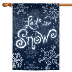 Snowflake 'Let It Snow' Christmas Outdoor House Flag 40" X 28"