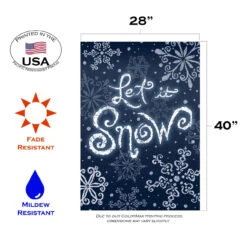 Snowflake 'Let It Snow' Christmas Outdoor House Flag 40" X 28" -PatioVibe Shop dtol107280 3 47930.1682372984
