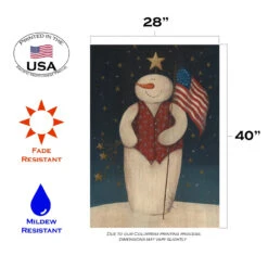 Christmas Snowman Patriotic Outdoor House Flag 40" X 28" -PatioVibe Shop dtol107352 3 86110.1682374217