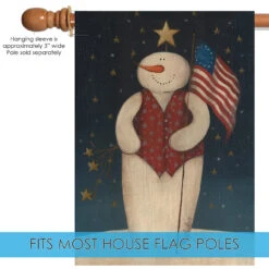 Christmas Snowman Patriotic Outdoor House Flag 40" X 28" -PatioVibe Shop dtol107352 5 29608.1682374218