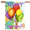 Colorful Balloons 'Happy Birthday' Outdoor House Flag 40" X 28"