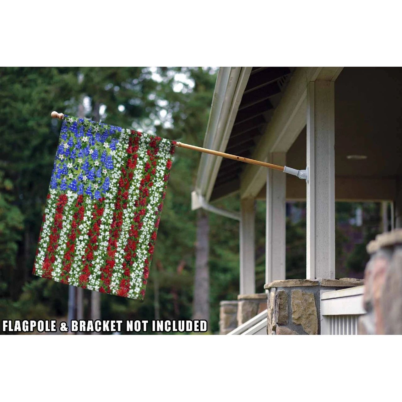 America Patriotic Flower Outdoor House Flag 40" X 28" 2 America Patriotic Flower Outdoor House Flag 40" X 28" - Image 2