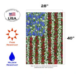 America Patriotic Flower Outdoor House Flag 40" X 28" 7 America Patriotic Flower Outdoor House Flag 40" X 28" -PatioVibe Shop dtol109592 3 90727.1682375148