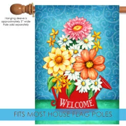Flowers In Watering Can Outdoor House Flag 40" X 28" 9 Flowers In Watering Can Outdoor House Flag 40" X 28" -PatioVibe Shop dtol109607 5 05988.1682375063