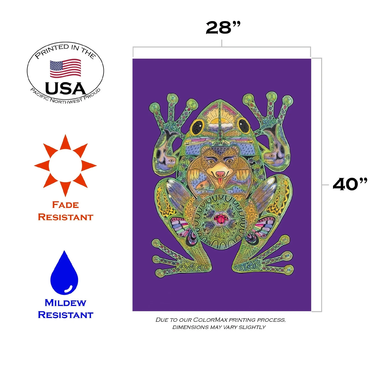 Frog Animal Spirits Outdoor House Flag 40" X 28" 3 Frog Animal Spirits Outdoor House Flag 40" X 28" - Image 3