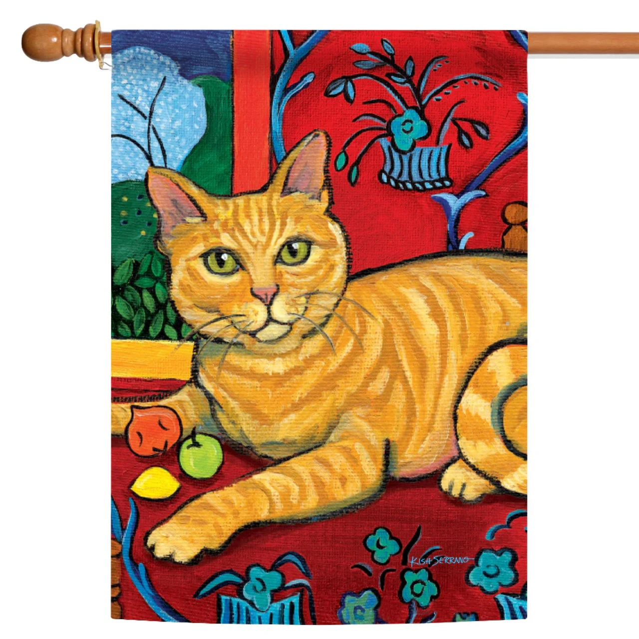 Tabby Cat Outdoor House Flag 40" X 28" 1 Tabby Cat Outdoor House Flag 40" X 28"