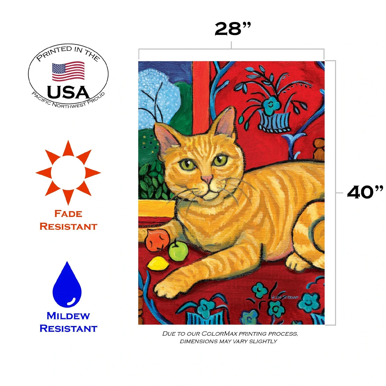 Tabby Cat Outdoor House Flag 40" X 28" 3 Tabby Cat Outdoor House Flag 40" X 28" - Image 3