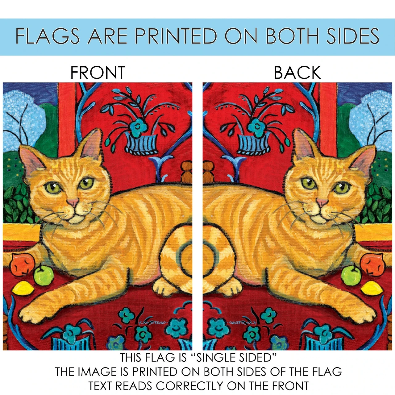 Tabby Cat Outdoor House Flag 40" X 28" 4 Tabby Cat Outdoor House Flag 40" X 28" - Image 4
