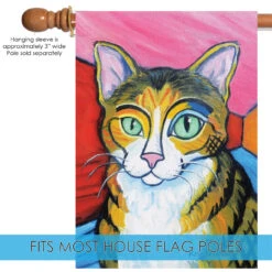Short Haired Tabby Cat Outdoor House Flag 40" X 28" -PatioVibe Shop dtol109623 5 18955.1682375063