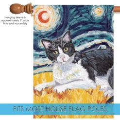 Tuxedo Cat Starry Night Outdoor House Flag 40' X 28" 9 Tuxedo Cat Starry Night Outdoor House Flag 40' X 28" -PatioVibe Shop dtol109627 5 26283.1682374877