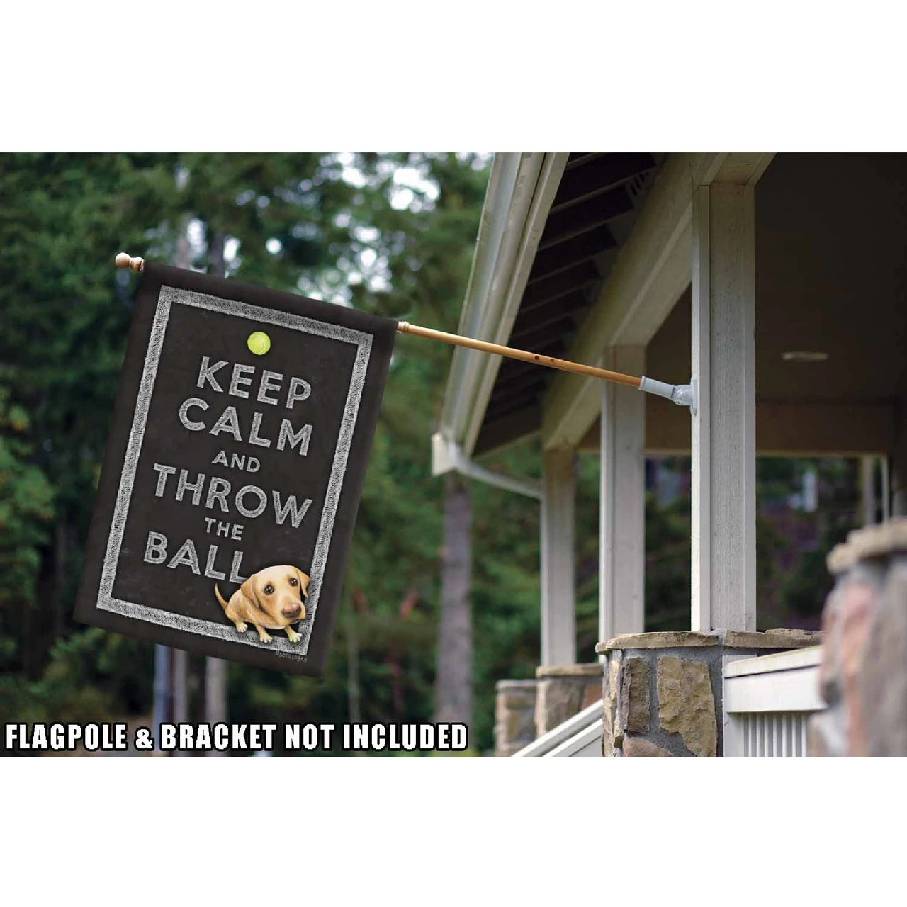 Cute Puppy 'Keep Calm And Throw The Ball' Outdoor House Flag 40" X 28" 2 Cute Puppy 'Keep Calm And Throw The Ball' Outdoor House Flag 40" X 28" - Image 2
