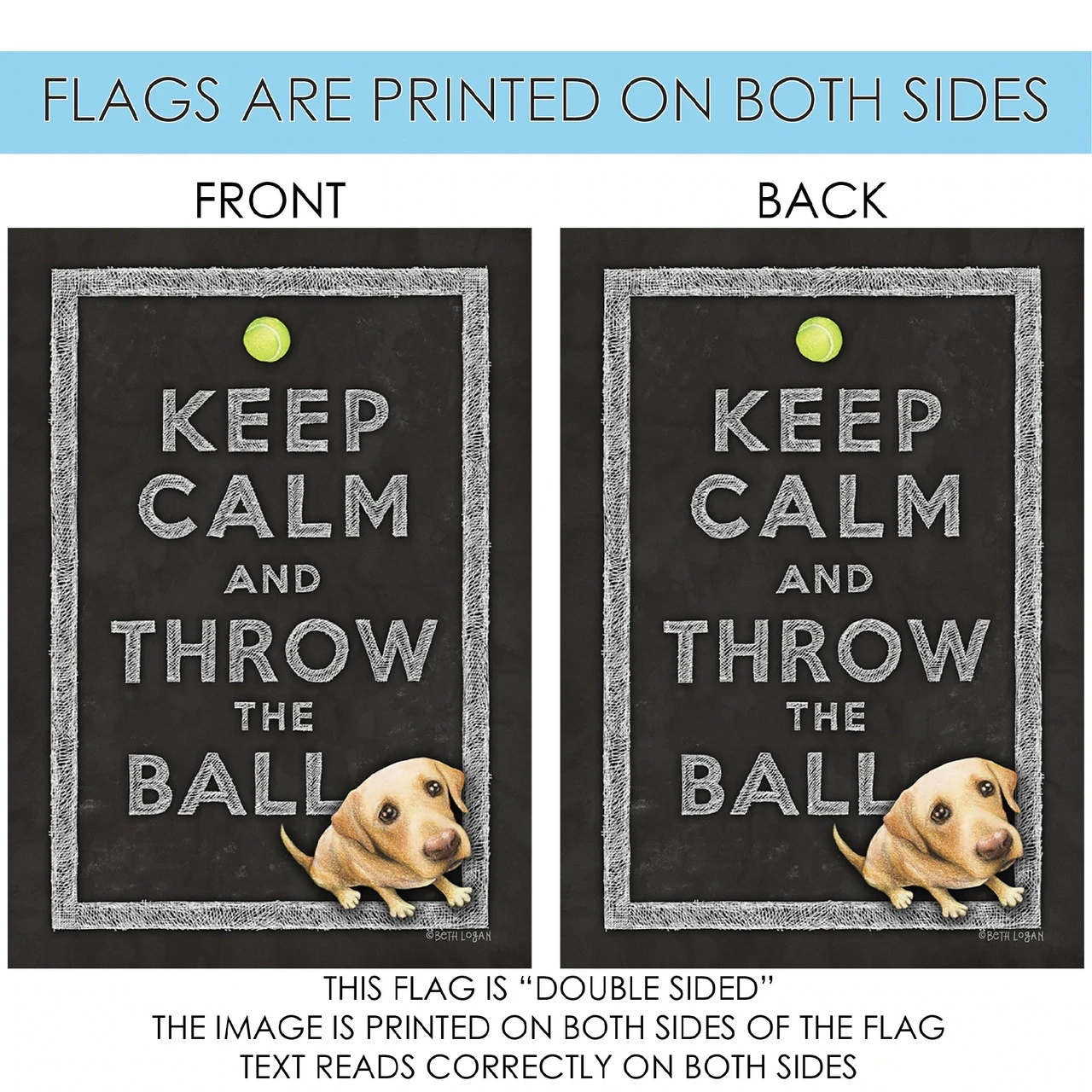 Cute Puppy 'Keep Calm And Throw The Ball' Outdoor House Flag 40" X 28" 4 Cute Puppy 'Keep Calm And Throw The Ball' Outdoor House Flag 40" X 28" - Image 4