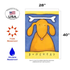 Cute Puppy 'Bonehead' Outdoor House Flag 40" X 28" -PatioVibe Shop dtol109784 3 87090.1682374865