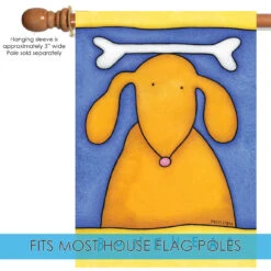 Cute Puppy 'Bonehead' Outdoor House Flag 40" X 28" -PatioVibe Shop dtol109784 5 76906.1682374865