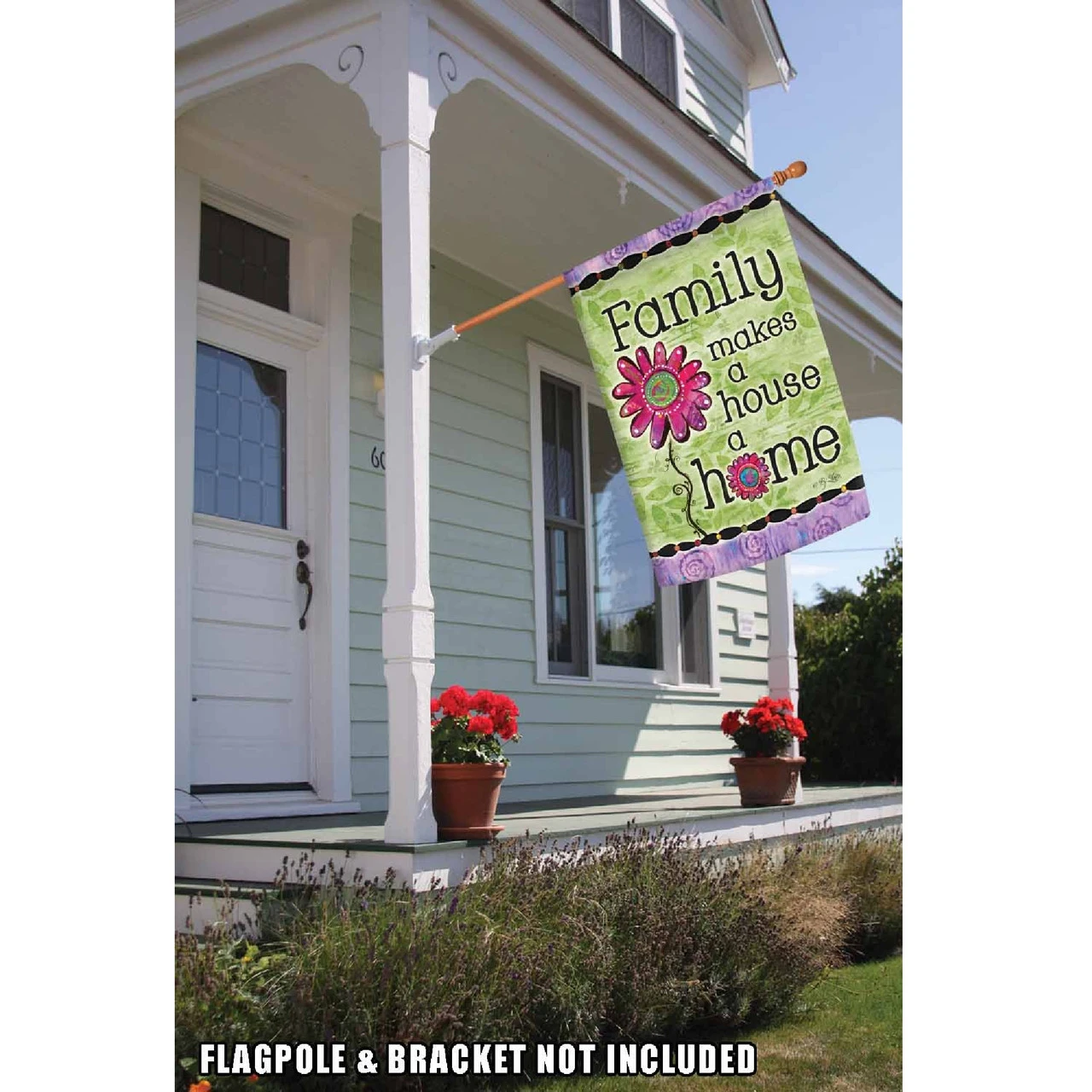 Beautiful Flower 'Family Makes A House A Home' Outdoor House Flag 40" X 28" 2 Beautiful Flower 'Family Makes A House A Home' Outdoor House Flag 40" X 28" - Image 2