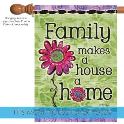 Beautiful Flower 'Family Makes A House A Home' Outdoor House Flag 40" X 28" 9 Beautiful Flower 'Family Makes A House A Home' Outdoor House Flag 40" X 28" -PatioVibe Shop dtol109792 5 30221.1682374820