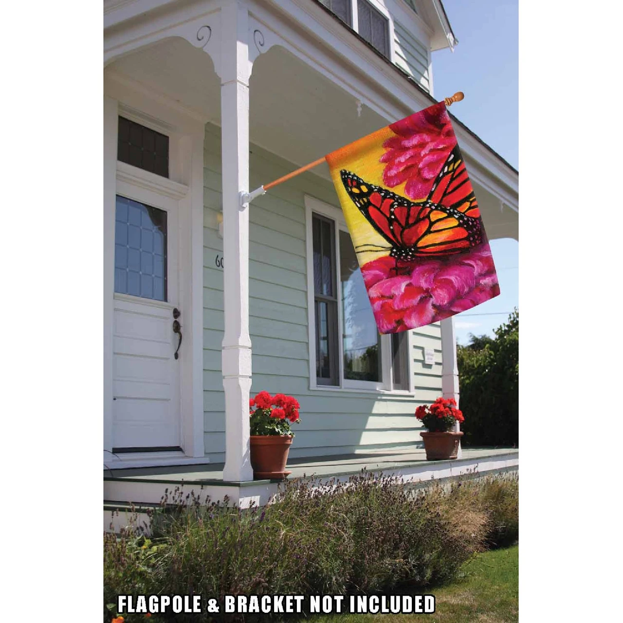 Butterfly And Flower Outdoor House Flag 40" X 28" 2 Butterfly And Flower Outdoor House Flag 40" X 28" - Image 2