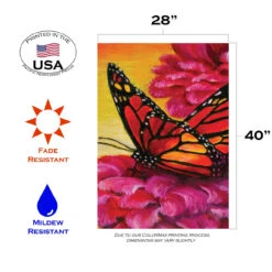 Butterfly And Flower Outdoor House Flag 40" X 28" 7 Butterfly And Flower Outdoor House Flag 40" X 28" -PatioVibe Shop dtol109812 3 42652.1682372267