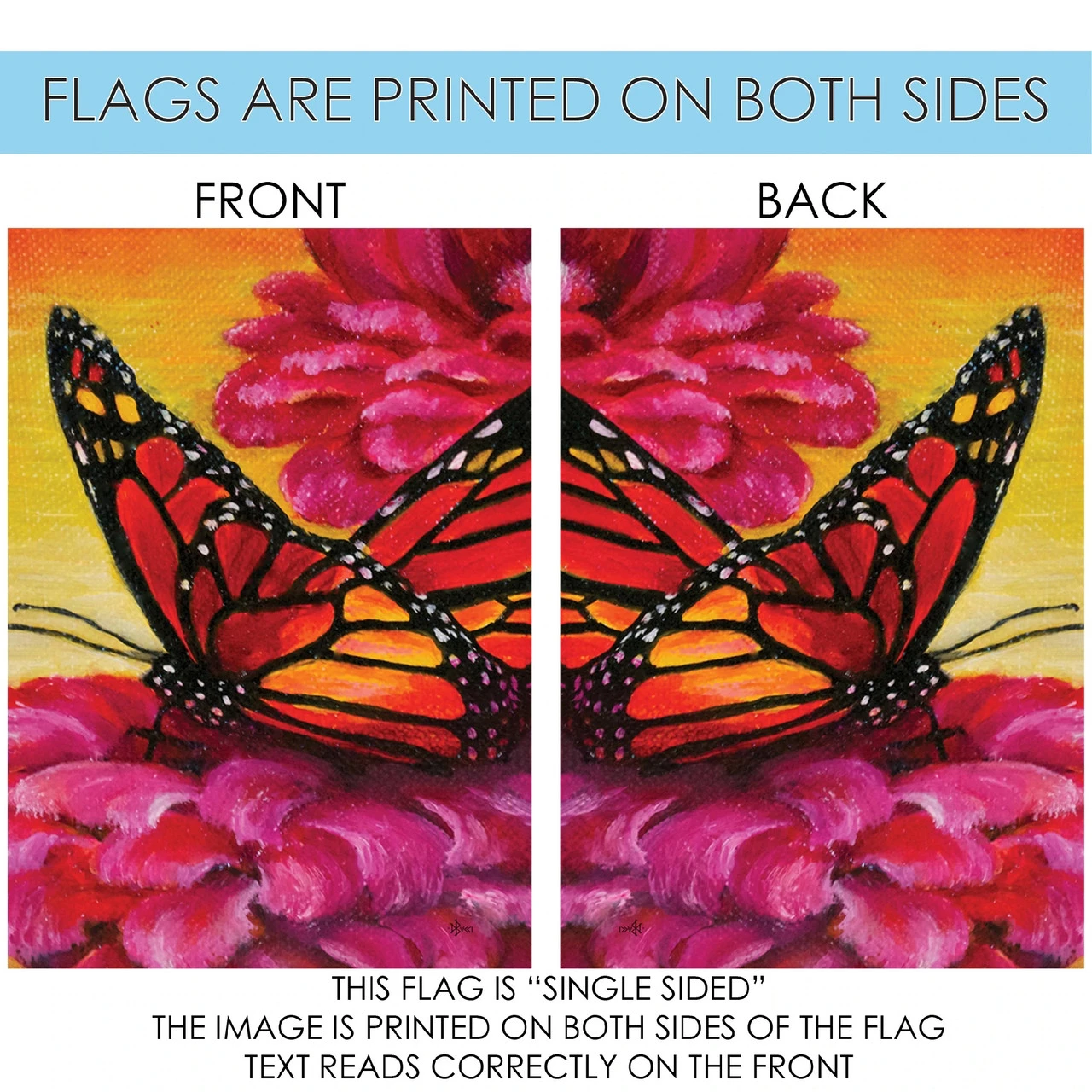 Butterfly And Flower Outdoor House Flag 40" X 28" 4 Butterfly And Flower Outdoor House Flag 40" X 28" - Image 4