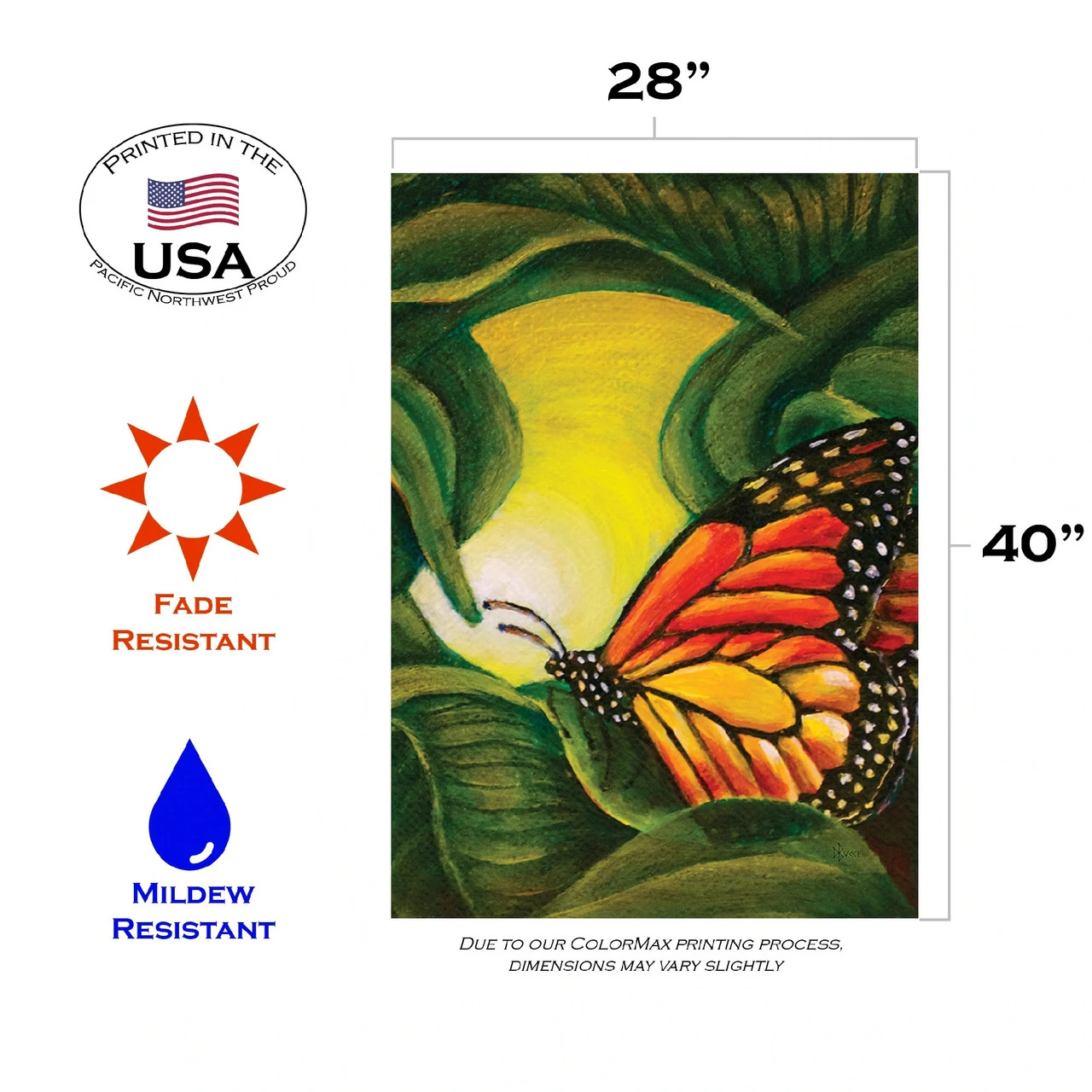Beautiful Butterfly Outdoor House Flag 40" X 28" 3 Beautiful Butterfly Outdoor House Flag 40" X 28" - Image 3