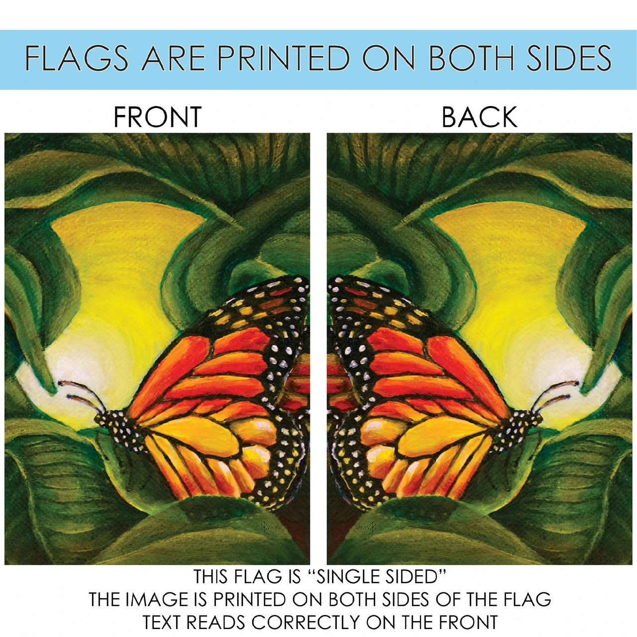 Beautiful Butterfly Outdoor House Flag 40" X 28" 4 Beautiful Butterfly Outdoor House Flag 40" X 28" - Image 4