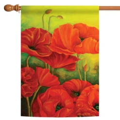 Beautiful Poppy Outdoor House Flag 40" X 28"