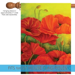 Beautiful Poppy Outdoor House Flag 40" X 28" -PatioVibe Shop dtol109815 5 85771.1682374844