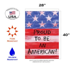Patriotic 'Proud To Be An American' Outdoor House Flag 40" X 28" -PatioVibe Shop dtol109820 3 34960.1682374827