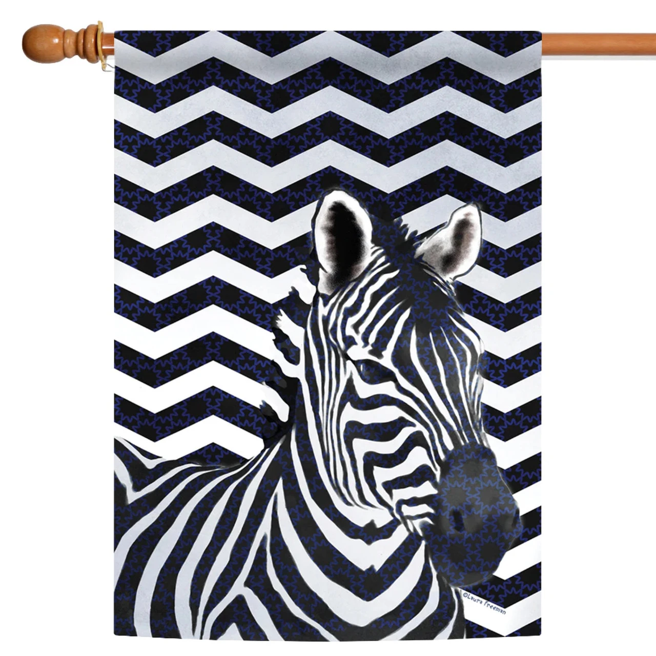 Chevron Zebra Outdoor House Flag 40" X 28" 1 Chevron Zebra Outdoor House Flag 40" X 28"