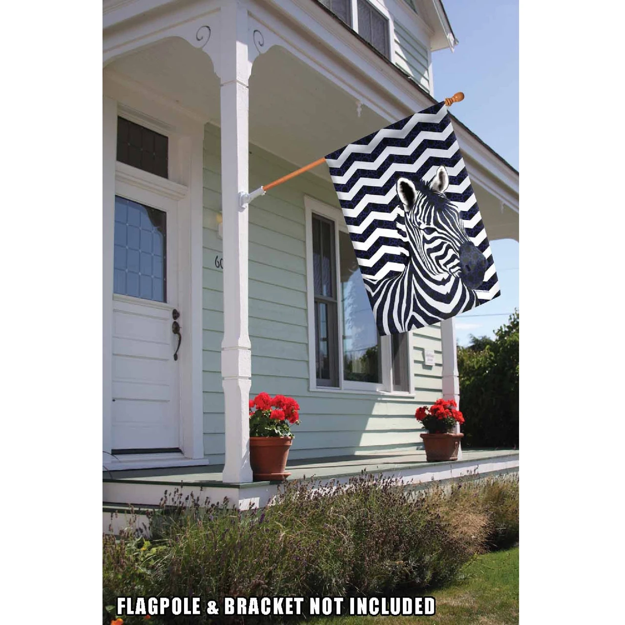 Chevron Zebra Outdoor House Flag 40" X 28" 2 Chevron Zebra Outdoor House Flag 40" X 28" - Image 2