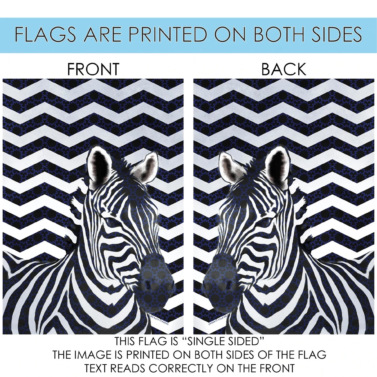 Chevron Zebra Outdoor House Flag 40" X 28" 4 Chevron Zebra Outdoor House Flag 40" X 28" - Image 4