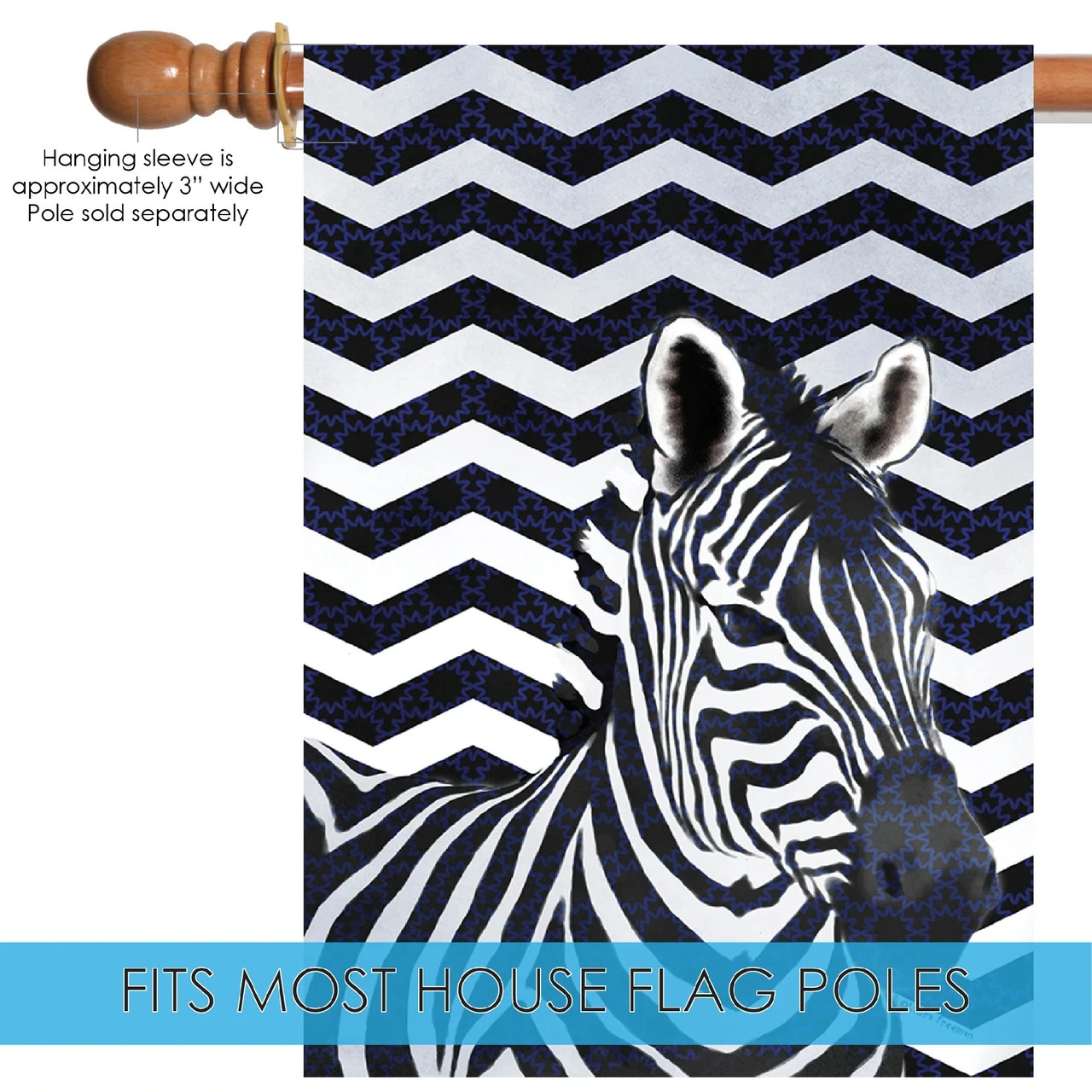Chevron Zebra Outdoor House Flag 40" X 28" 5 Chevron Zebra Outdoor House Flag 40" X 28" - Image 5