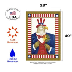 Uncle Eagle Sam Patriotic Outdoor House Flag 40" X 28" -PatioVibe Shop dtol109827 3 44668.1682374787