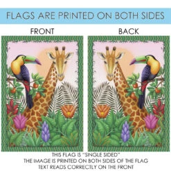 Giraffe And Toucan Outdoor House Flag 40" X 28" 8 Giraffe And Toucan Outdoor House Flag 40" X 28" -PatioVibe Shop dtol109828 4 11918.1682374781